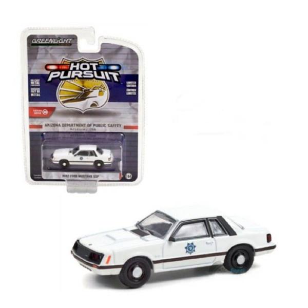 Imagem de Miniatura Carro Ford Mustang Ssp Polícia 1982 Hot Pursuit Série 39 1/64 Greenlight Gre42970