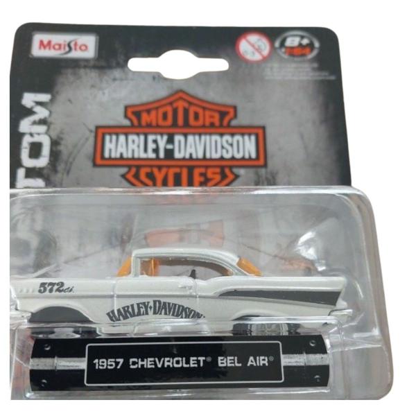 Imagem de Miniatura Carro Hd Custom Chevrolet Bel Air 1957 1/64 Branco Maisto 15380