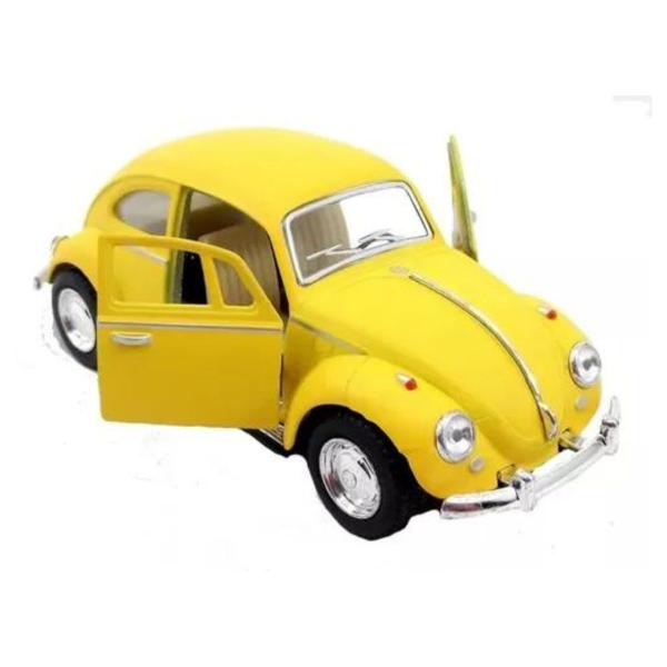 Imagem de Miniatura Carro Volkswagen Fusca Fosco 1967 1/32 Amarelo KT5376D