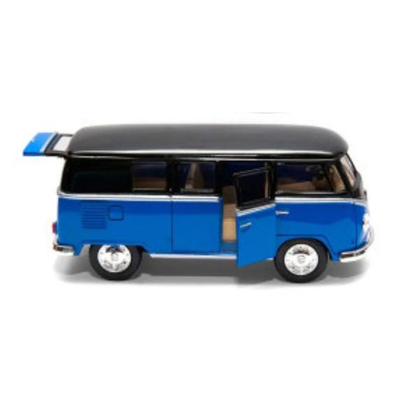 Imagem de Miniatura Carro Volkswagen Kombi 1962 1/32 Azul Kinsmart KT5376D