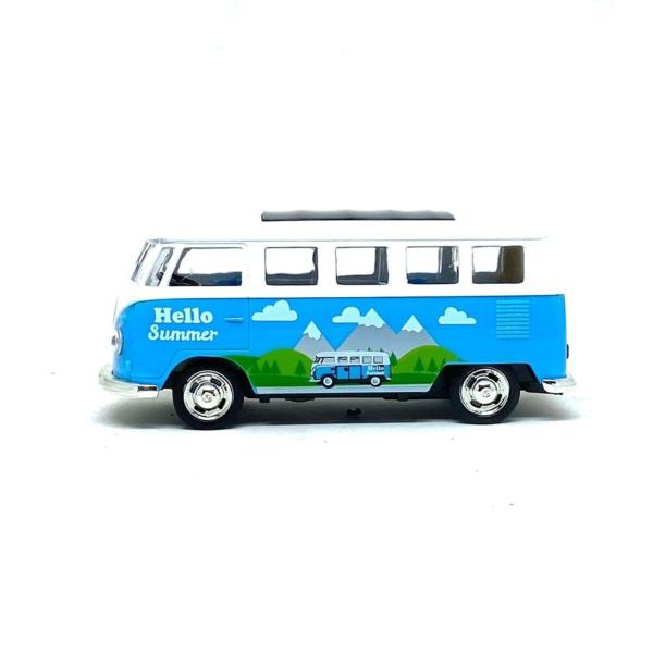 Imagem de Miniatura Carro Volkswagen Kombi T1 C Fricção 1/32 Azul Calif. Collectibles 44400