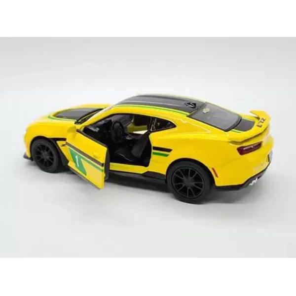 Imagem de Miniatura Chevrolet Camaro 2017 ZL1 Kinsmart 1/38 Metal e Fricção Amarelo