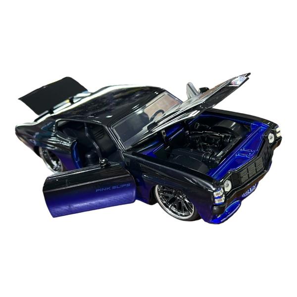 Imagem de Miniatura Chevrolet Chevelle Azul/Preto Pink Slips Jada 1:24