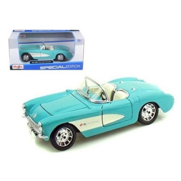 Imagem de Miniatura Chevrolet Corvette 1957 - Turquesa 1:24 Maisto