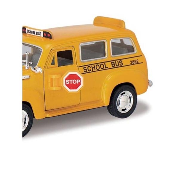 Imagem de Miniatura Chevrolet Suburban 1950 Kinsmart 1/36 Metal e Fricção School Bus Amarelo