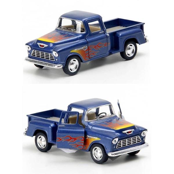 Imagem de Miniatura Chevy Stepside 1955 Kinsmart 1/38 Metal e Fricção Azul