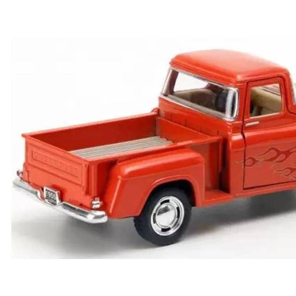 Imagem de Miniatura Chevy Stepside 1955 Kinsmart 1/38 Metal e Fricção Laranja