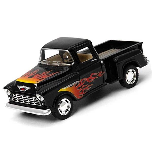 Imagem de Miniatura Chevy Stepside 1955 Kinsmart 1/38 Metal e Fricção Preta