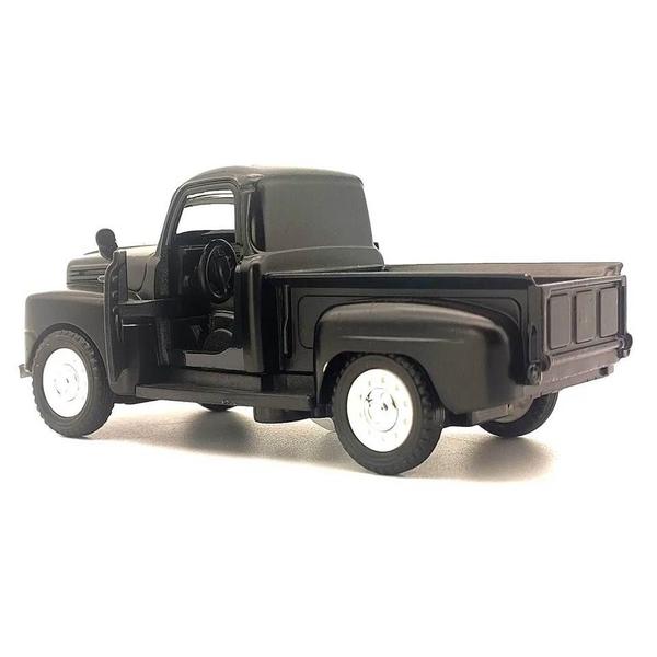 Imagem de Miniatura Clássicos Camionete Pickup Metal e Fricção 1/38 Preta Detalhes na Porta