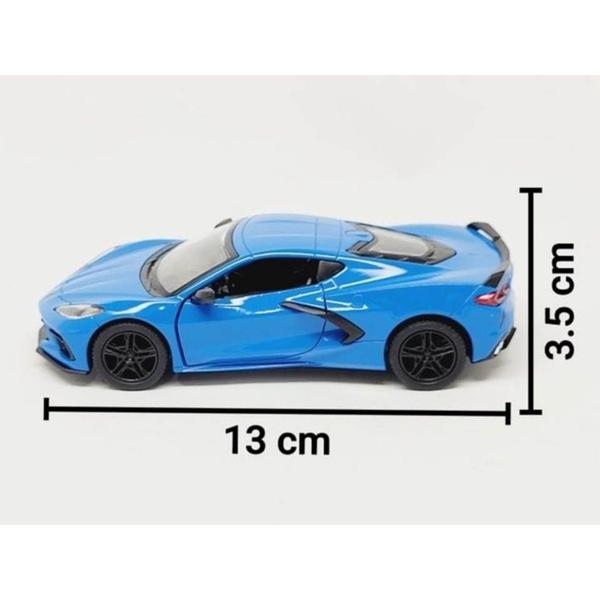 Imagem de Miniatura Corvette 2021 Kinsmart 1:36 Metal e Fricção Azul