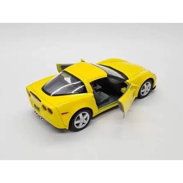 Imagem de Miniatura Corvette C6 Z06 2007 Kinsmart 1/36 Metal e Fricção Amarelo