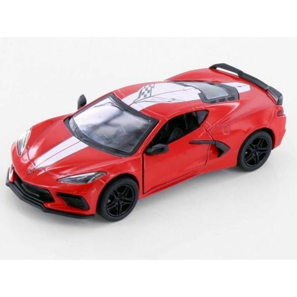 Imagem de Miniatura Corvette Esportivo 2021 Kinsmart 1:36 Metal e Fricção Vermelho