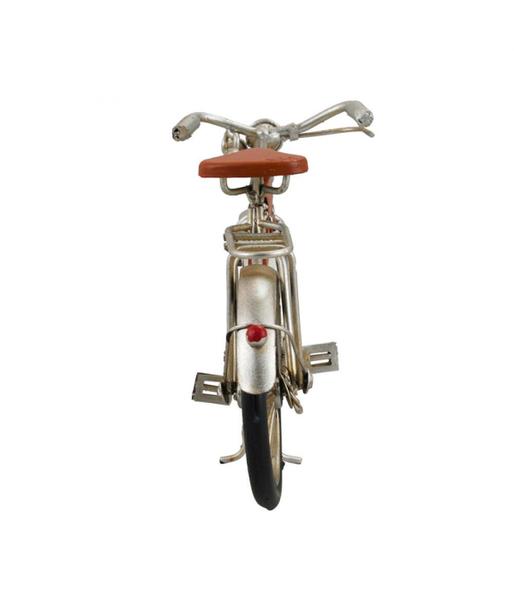 Miniatura de Bicicleta Prateada 12x23,5x7cm Retrô - Vintage - Tudo em Caixa Imagem de Miniatura de Bicicleta Prateada 12x23,5x7cm Retrô - Vintage