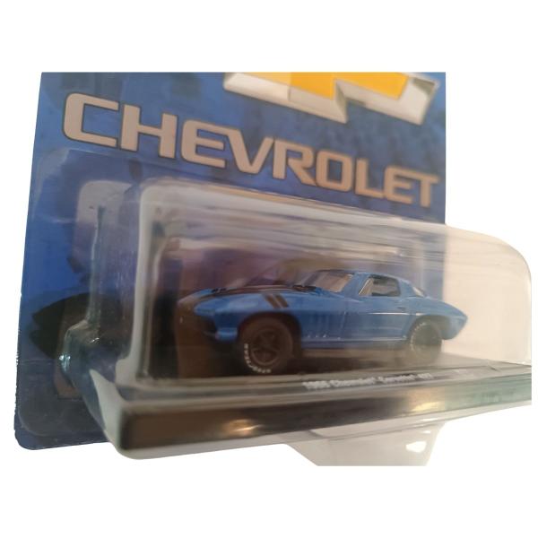 Imagem de Miniatura De Carro Chevrolet Corvette 1966 1/64 Azul M2 Machines