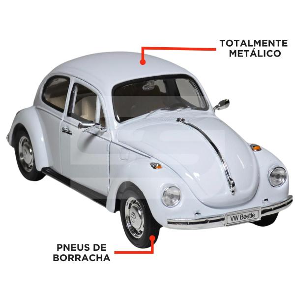 Imagem de Miniatura De Ferro Volkswagen Fusca 1/24 16cm Welly