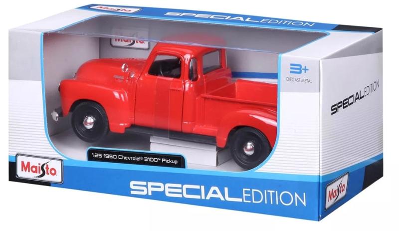 Imagem de Miniatura de metal Chevrolet 3100 1950 pickup escala 1/25 Maisto