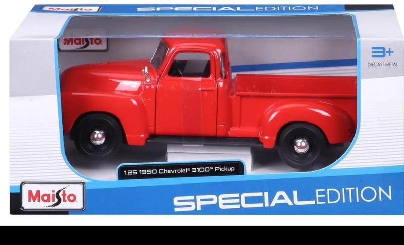 Imagem de Miniatura de metal Chevrolet 3100 1950 pickup escala 1/25 Maisto