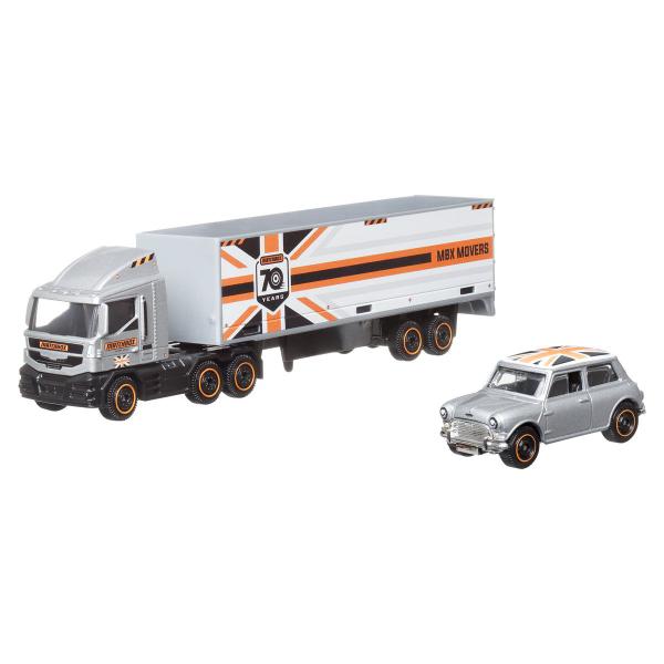 Imagem de Miniatura de Metal Matchbox Convoys - Comboio - Caminhão + Carro - 1/64 - Mattel