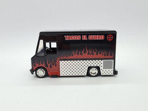 Imagem de Miniatura Deadpool Taco Truck Preto Metal Jada Escala 1:32