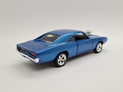 Imagem de Miniatura Dodge Charger Rt Azul Acende Luz/som Metal 1:32