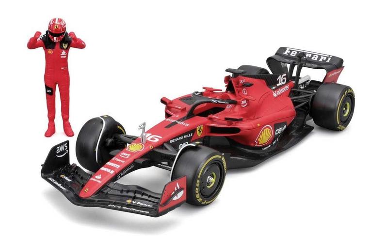 Imagem de Miniatura F-1 Ferrari SF23 2023 c/ figura piloto Burago 1/24