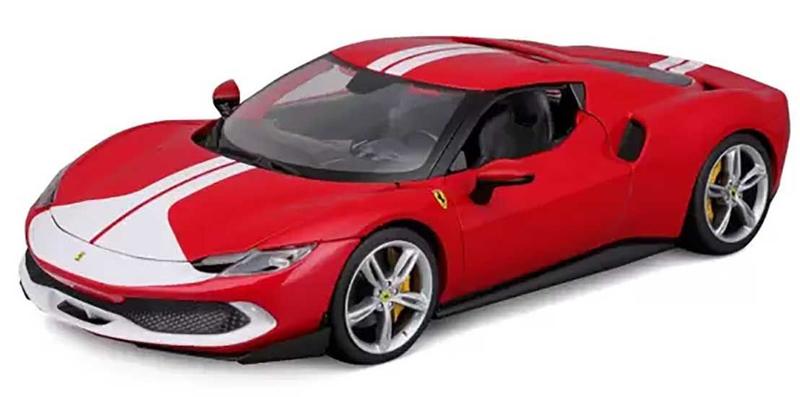 Imagem de Miniatura Ferrari 296 Asseto Fiorano Vermelha Burago 1/18