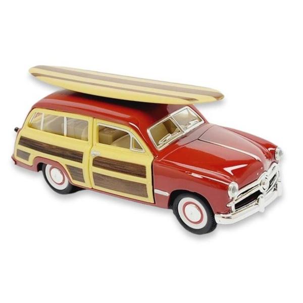 Imagem de Miniatura Ford 1949 Woody Wagon Prancha Kinsmart 1/40 Fricção e Metal Vinho