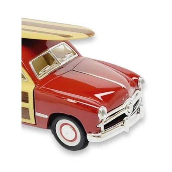 Imagem de Miniatura Ford 1949 Woody Wagon Prancha Kinsmart 1/40 Fricção e Metal Vinho