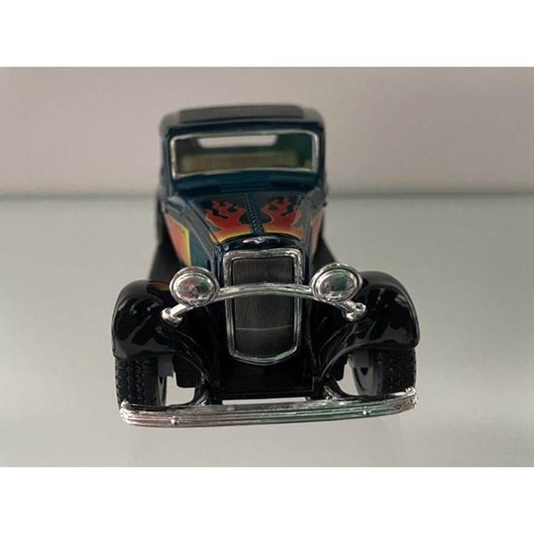 Imagem de Miniatura Ford 3 Window Coupe 1932 Kinsmart 1/34 Metal e Fricção Faixa Verde Escuro