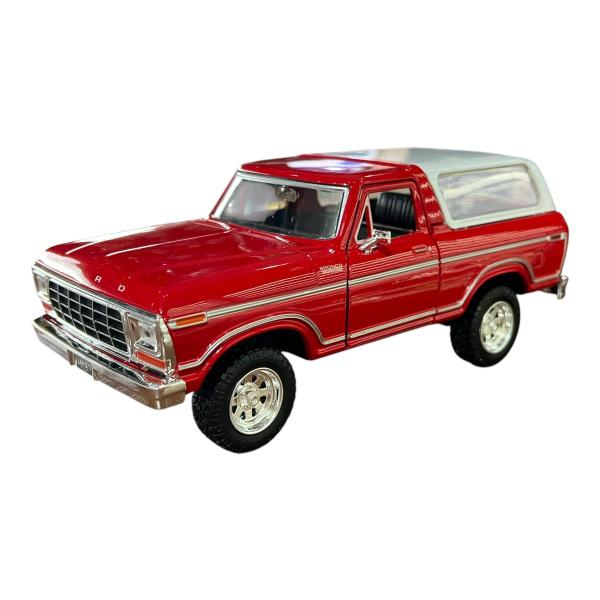 Miniatura Ford Bronco 1978 Vermelho Motormax 1:24 - Carrinhos e
