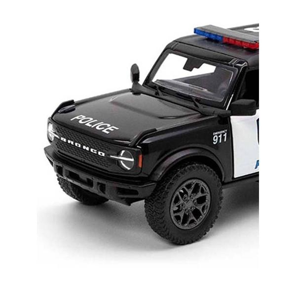 Imagem de Miniatura Ford Bronco 2022 Kinsmart 1/34 Metal e Fricção Preto Polícia