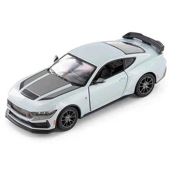 Imagem de Miniatura Ford Mustang Dark Horse 2024 Kinsmart 1:38 Metal e Fricção Cinza Claro