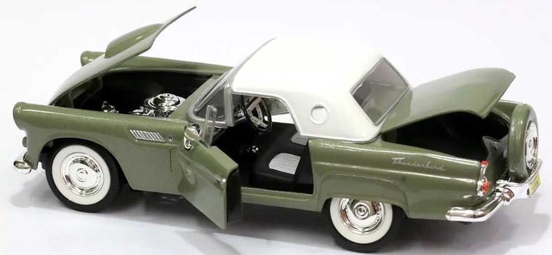 Miniatura Ford Thunderbird 1956 Verde Com Branco 1/24 - Motormax Imagem de Miniatura Ford Thunderbird 1956 Verde Com Branco 1/24