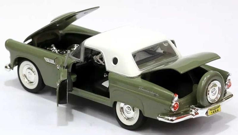 Miniatura Ford Thunderbird 1956 Verde Com Branco 1/24 - Motormax Imagem de Miniatura Ford Thunderbird 1956 Verde Com Branco 1/24