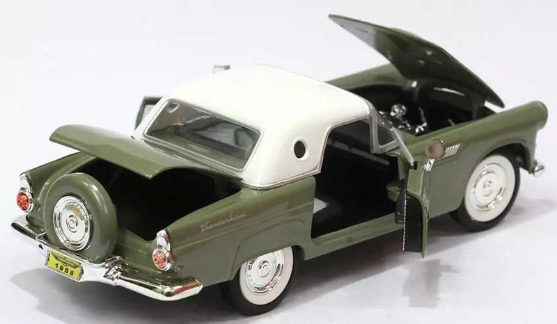 Miniatura Ford Thunderbird 1956 Verde Com Branco 1/24 - Motormax Imagem de Miniatura Ford Thunderbird 1956 Verde Com Branco 1/24