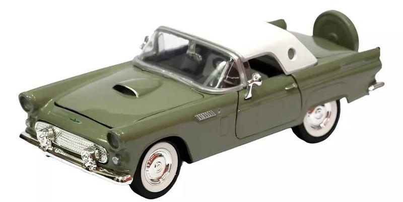 Miniatura Ford Thunderbird 1956 Verde Com Branco 1/24 - Motormax Imagem de Miniatura Ford Thunderbird 1956 Verde Com Branco 1/24