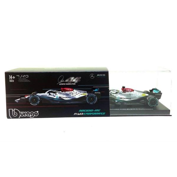 Imagem de Miniatura Fórmula 1 Mercedes Benz W13 44 Lewis Hamilton 2022 1/43 Bburago 38066