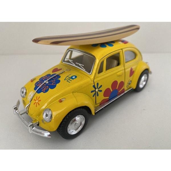 Imagem de Miniatura Fusca 1967 Kinsmart 1/32 com Prancha Florido Amarelo