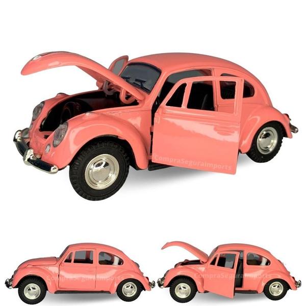 Miniatura Fusca De Metal Fusquinha - Rosa - Europio Imagem de Miniatura Fusca De Metal Fusquinha - Rosa