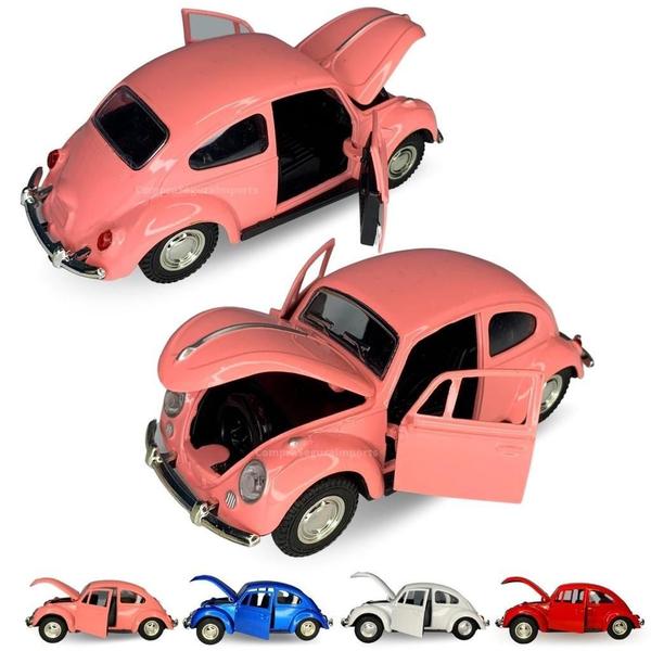 Miniatura Fusca De Metal Fusquinha - Rosa - Europio Imagem de Miniatura Fusca De Metal Fusquinha - Rosa