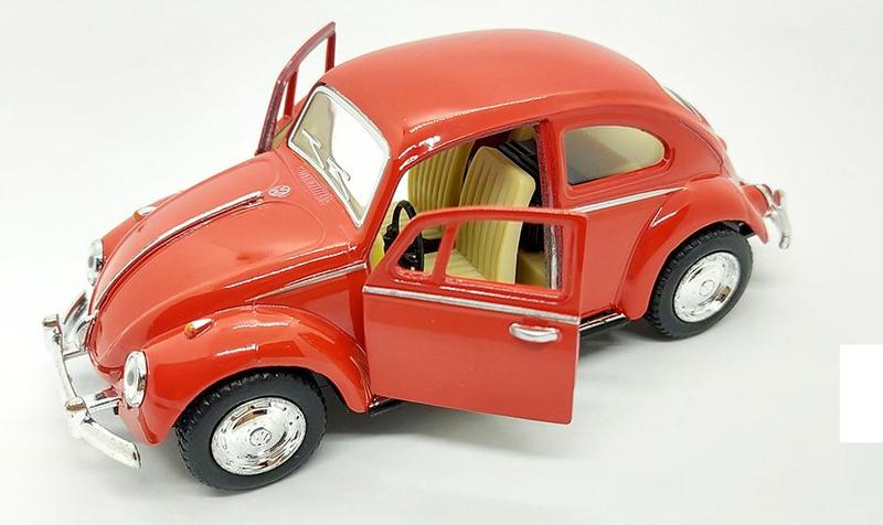 Imagem de Miniatura Fusca Vermelho  Carrinhos colecionáveis  Carrinhos de fricção  Miniaturas de carros antigos