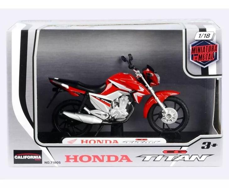 Imagem de Miniatura Honda Cg Titan 160 2016 1:18 California Vermelho