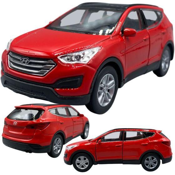 Imagem de Miniatura Hyundai Santa Fe Carrinho Metal Abre Porta Carro