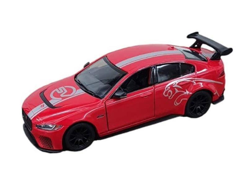 Imagem de Miniatura Jaguar XE SV Project 8 Faixa Kinsmart 1/38 Metal e Fricção Vermelho