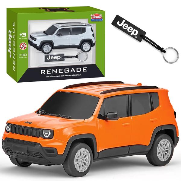 Imagem de Miniatura Jeep Renegade Brinquedo Licenciado Várias Cores Com Chaveiro Usual Brinquedos