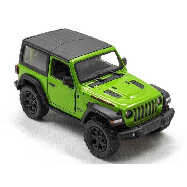 Imagem de Miniatura Jeep Wrangler 2018 Kinsmart 1/34 Metal e Fricção Verde teto Preto