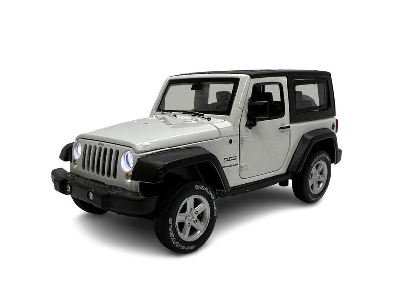 Imagem de Miniatura Jeep Wrangler Branco Acende Luz E Som Metal 1:32