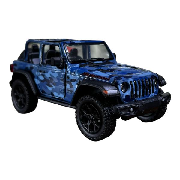 Imagem de Miniatura Jeep Wrangler Rubicon Azul Camuflado 1:34