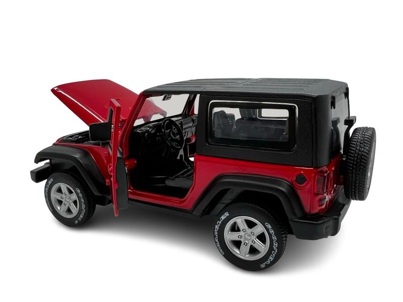 Imagem de Miniatura Jeep Wrangler Vermelho Acende Luz E Som Metal 1:32