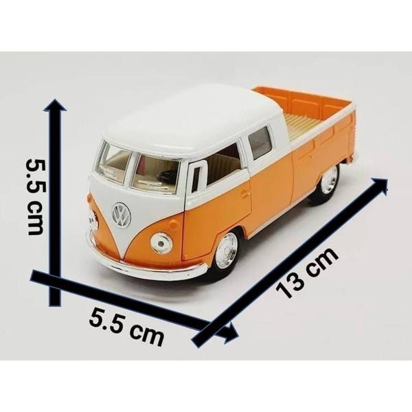 Imagem de Miniatura Kombi Pickup 1963 Kinsmart 1/34 Branco/Laranja